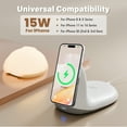 thumbnail image 2 of Charging Station, Wireless Charger, for iPhone 17 16 15 14 13 12, Desktop Nightstand, Detachable LED Lamp Bedside, Cordless Light, Snail-Shaped(White), 2 of 13