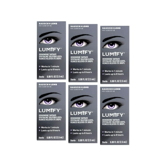 Lumify Redness Reliever Eye Drops 0.08 oz (Pack of 6)