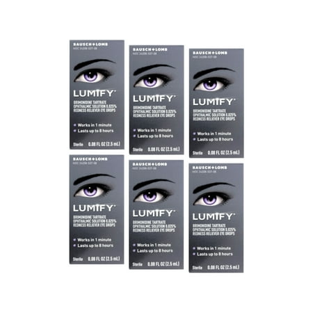 6 Pack Lumify Redness Reliever Eye Drops 0.08 oz each