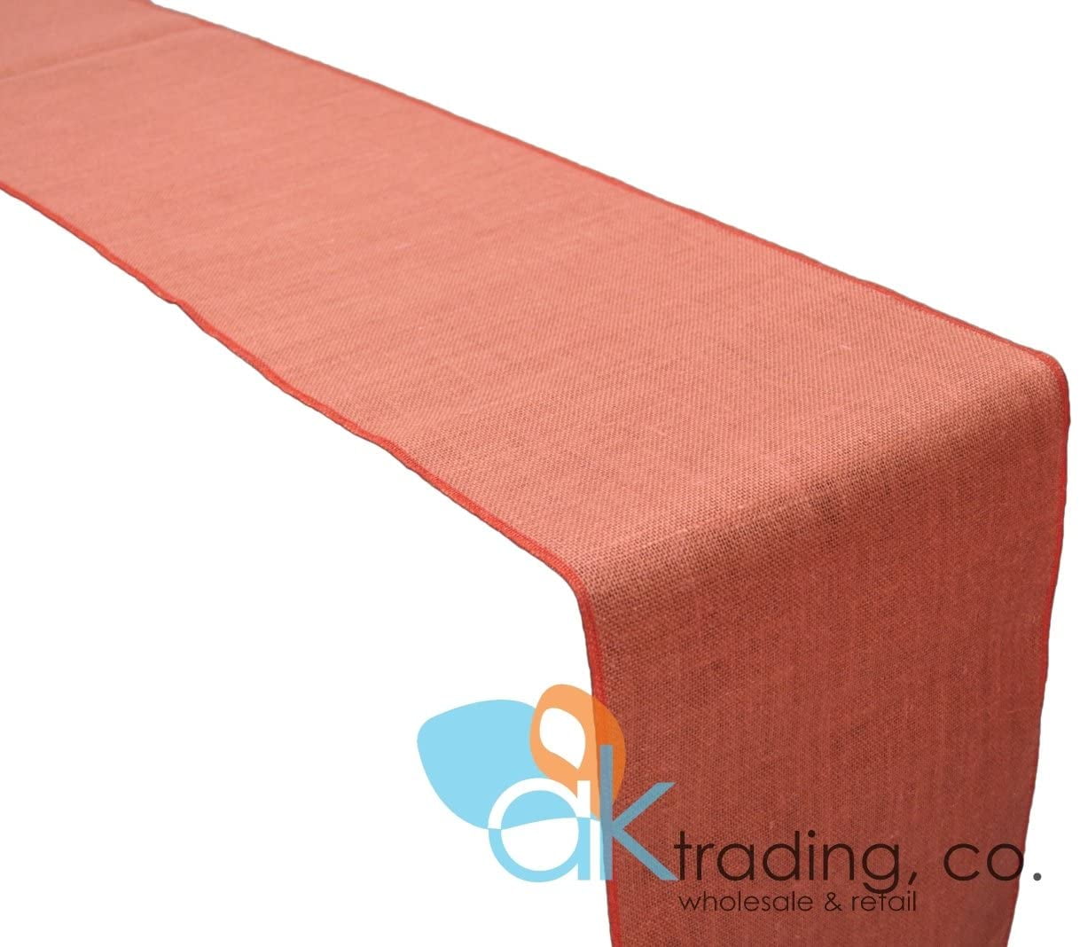 AK-Trading 12"x72" Inches Hessian Rust Color Jute Burlap Table Runner