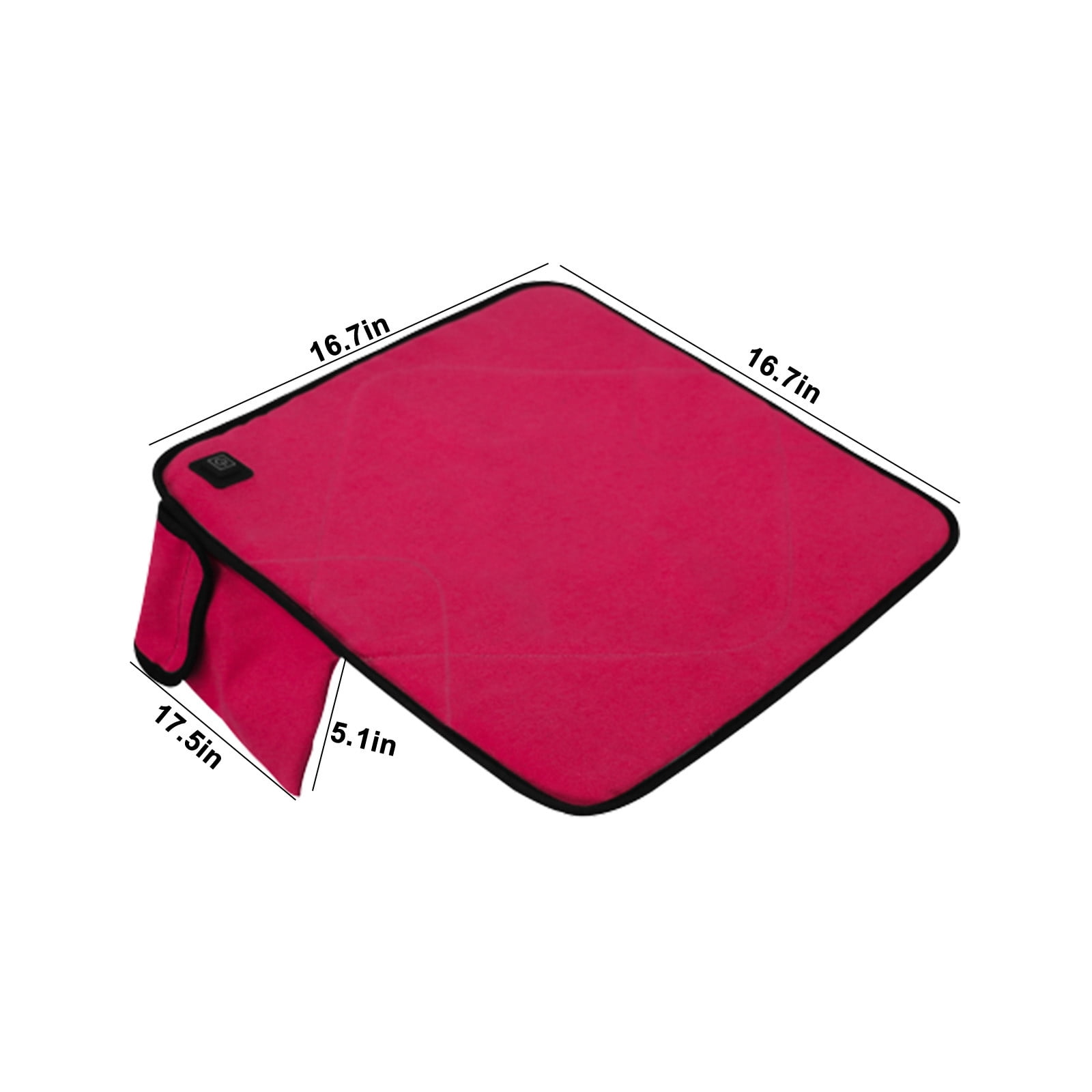 USB Heated Seat Cushion with 3 Temperature Levels, Portable Foldable Heating Pad for Car, Camping, Fishing, Hunting, Indoors, 42.5x42.5cm, Gray/Khaki/Blue/Red