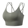 thumbnail image 1 of Ropa interior deportiva para niñas, sexy, con espalda inclinada, almohadilla de soporte medio, ropa interior de yoga con cordones y copas desmontables, 1 of 5