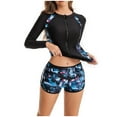 thumbnail image 4 of Birdeem Ladies Fashion Multicolor Graphical Print Long Sleeved Women Swimsuit Swimming Trunks Set, 4 of 12