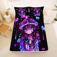 thumbnail image 5 of Erosebridal 3D Anime Girl Queen Sheet Sets,Watercolor Splashing Ink Bed Set For Kids 4pcs, 5 of 6