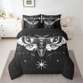 thumbnail image 2 of Feelyou Tribal Butterfly Moth Bedding Comforter Set 7pcs, Bohemian Stars Galaxy King Bedding Sets, Black White Cartoon Reversible Bed Sheets, Breathable Home Decor, 2 of 8