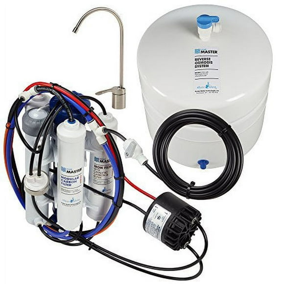Home Master TMULTRA-ERP-L with Permeate Pump Loaded Undersink Reverse Osmosis Water Filter System, White