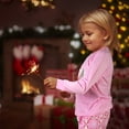 thumbnail image 5 of SkiBeaut Christmas Pajamas for Kids Girls Holiday Long Sleeve Sleepwear Santa Cotton Pajamas Sets for 2-12T, 5 of 7