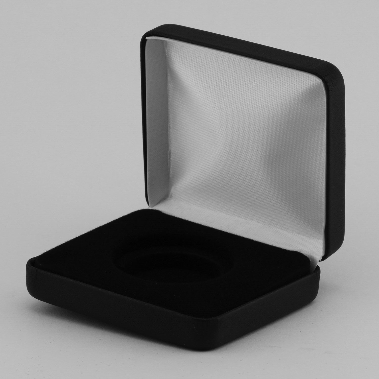 (1) Black Leatherette Coin Display Box Presentation Case for a Single