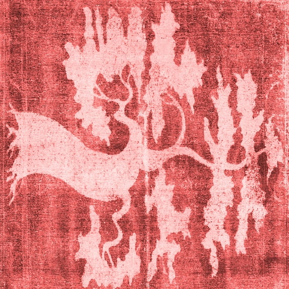 Ahgly Company Indoor Square Persian Red Traditional Area Rugs, 7' Square