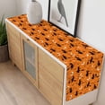 thumbnail image 4 of Red Orange Halloween Table Runner - 70 Inch Long, Kitchen Dining Table Runner Dresser Scarves, Flying Witch Bats Moon Farmhouse Decor for Coffee Tables Wedding Party Banquet, 4 of 8
