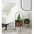 thumbnail image 6 of Kate and Laurel Peeto Modern Planter Set, Set of 2, Bronze, Decorative Freestanding Planters for Indoor Plants, 6 of 8