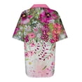 thumbnail image 3 of Tops Cortos para las Mujeres Blusas Impresas Manga Corta Turndown Collar Camiseta, Tops de Blusa para las Mujeres Casual, 3 of 5