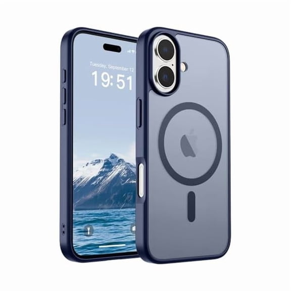 ZHU997 Magnetic for iPhone 17 Case (Compatible with MagSafe)(Military Grade Drop Protection) Translucent Matte Shockproof with Anti-Fingerprint Phone Cover 2025,Navy Blue