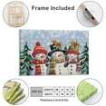 thumbnail image 2 of Christmas Snowman Snowflake Scarf Winter Holly Winter Blue Canvas Prints Wall Art，Winter Scene Decor Wooden Framed for Living Room Bedroom Office 24×16 inch, 2 of 8