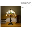 thumbnail image 2 of Stained Glass Table Lamp, Baroque Style Bedroom Desk Lamp, Retro Bedside Table Lamp Includes Light Bulb for Bedroom Nightstand Living Room Dormitory Office Decor, 2 of 7