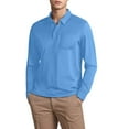 thumbnail image 3 of XDZJLR Polo Shirts for Men Casual Classic Button Basic Long Sleeve Solid Color Stylish Top L, 3 of 6