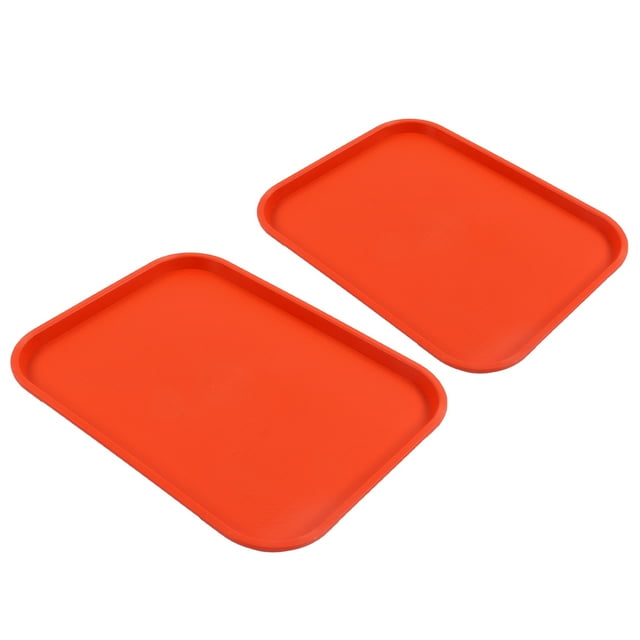 2Pcs Food Trays, Stackable Fast Food Tray PP Service Tray Rectangular Lightweight Anti Slip Food Serving Tray For Home Restaurants Cafes