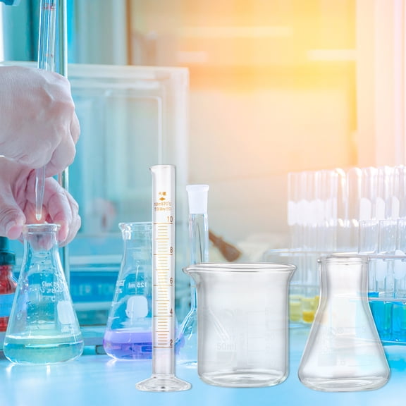 TABLZONE Glass Beakers Set Scientific Beaker Assorted Color 3Pcs