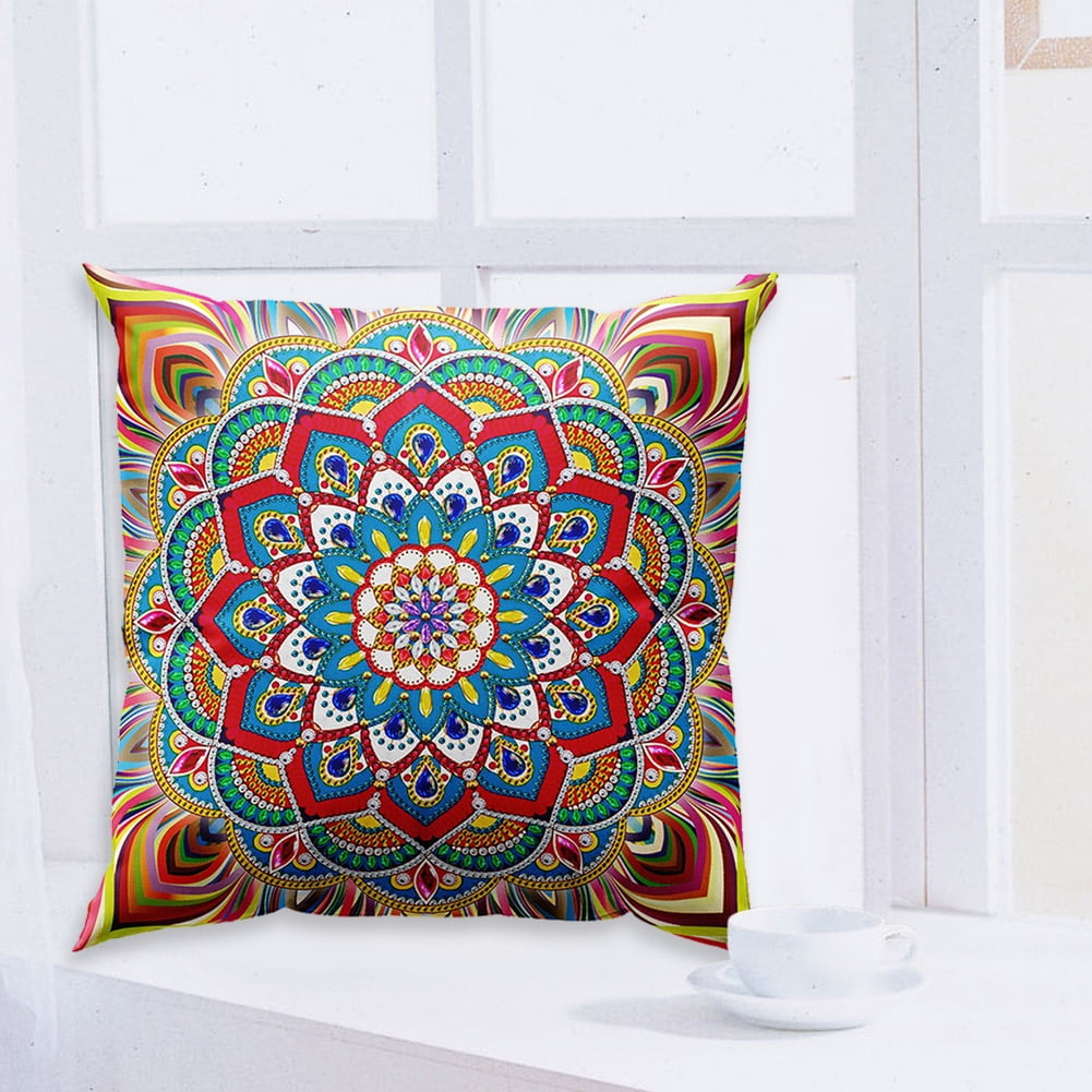 5D Mosaic Diamond Painting Pillow Case Drilling Pillow Cover DIY Resin Kit