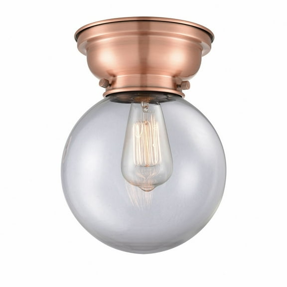 Innovations 623-1F-AC-G202-8 Large Beacon 1 Light 10 inch Flush Mount, Antique Copper