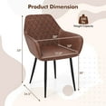 thumbnail image 3 of Gymax Leisure Dining Chair Set of 2 Upholstered Accent Chairs w/ Curved Backrest Brown, 3 of 9