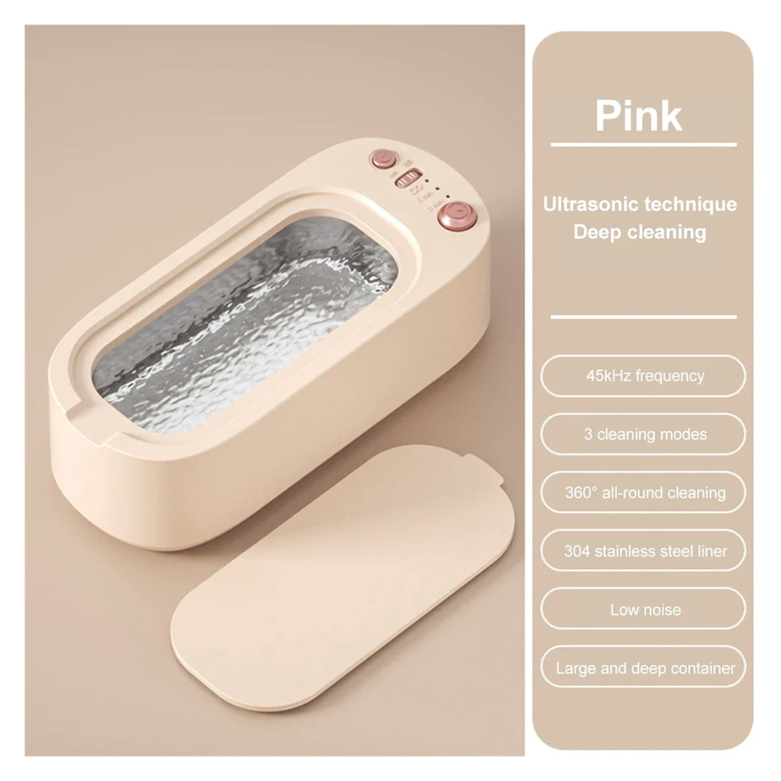 Cleaner High-Frequency USB Rechargeable Strength Adjustment Timing Home 4500 H Ultrasonic Cleaning Jewelry Glasses