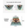 thumbnail image 6 of Texas Star Rustic Waterfall Valances for Windows, Western Teal Brown Ombre Wooden Vintage Sheer Valance Curtains, Rod Pocket Elegant Swag Valances for Living Room Bedroom, 47.2"x38.5", 3 Panel, 6 of 8