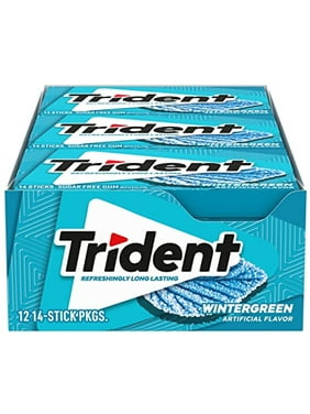 Trident Wintergreen Sugar Free Gum, 12 Packs Of 14 Pieces (168 Total Pieces)