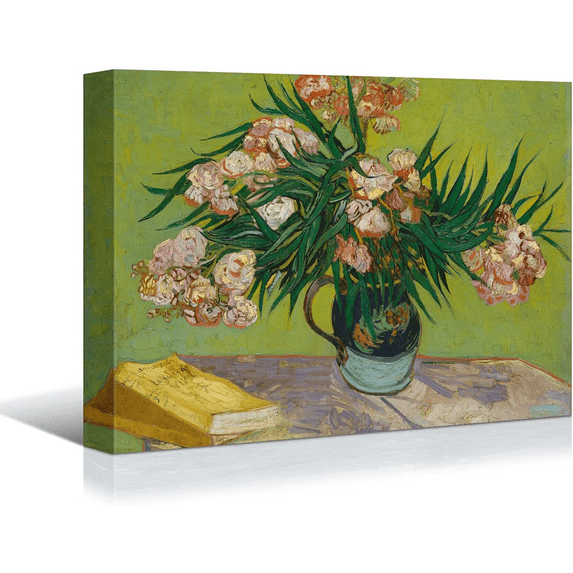 Rosework Framed Canvas Wall Art, 20x30 Inch, Flowers On Table, Made In USA