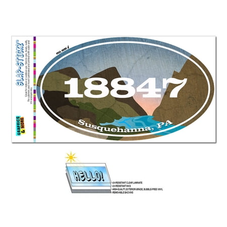 18847 Susquehanna, PA - River Rocks - Oval Zip Code Sticker