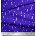 thumbnail image 2 of Soimoi Blue polyester Crepe Fabric Asterisk & Snow Nature Fabric Prints By Yard 52 Inch Wide, 2 of 3