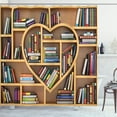 thumbnail image 1 of Ambesonne Library Shower Curtain, Love Reading Books Heart, 69"Wx75"L, Multicolor, 1 of 3