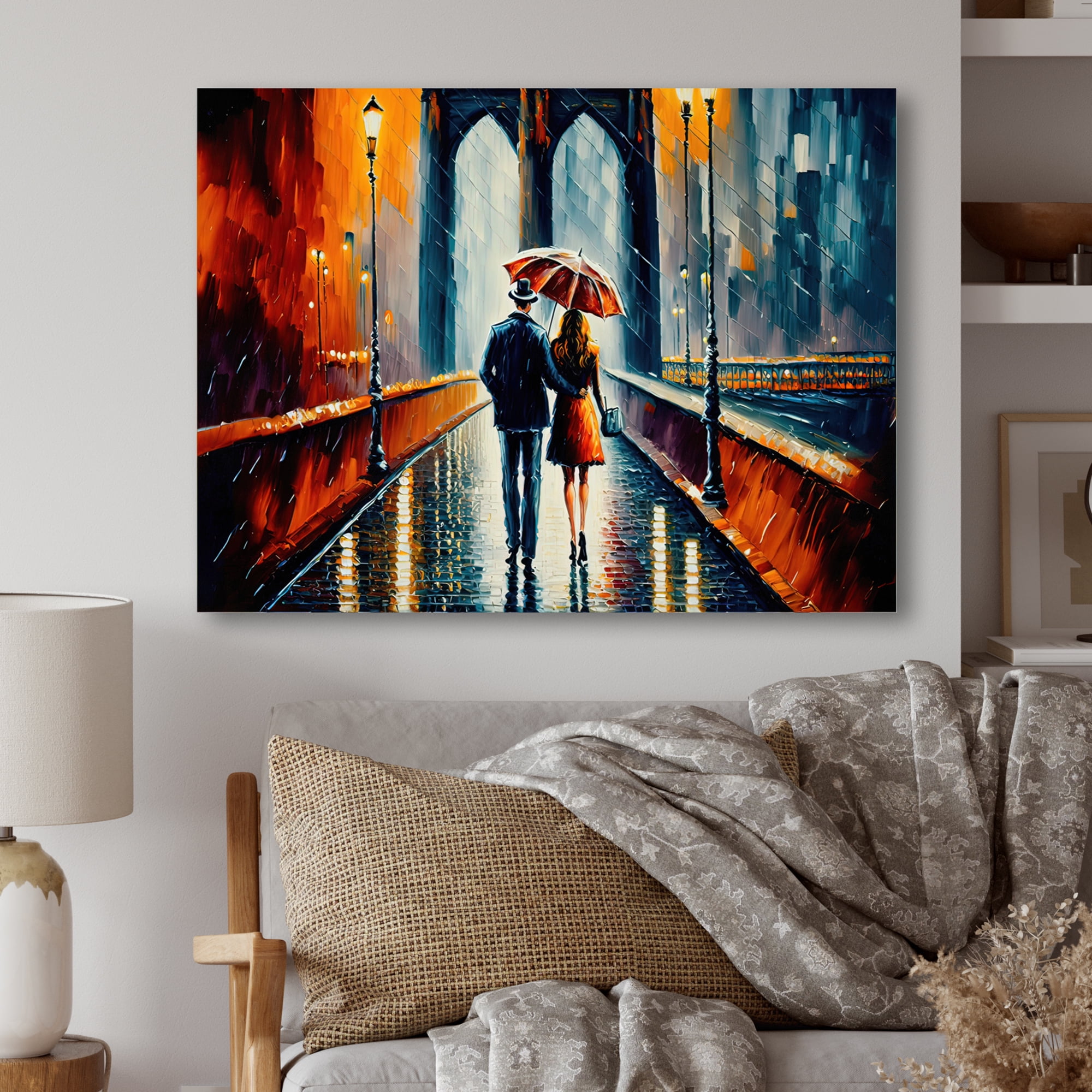 Designart Romantic Evening Walk Canvas Wall Art