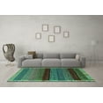 thumbnail image 3 of Ahgly Company Indoor Rectangle Abstract Turquoise Blue Modern Area Rugs, 7' x 9', 3 of 4