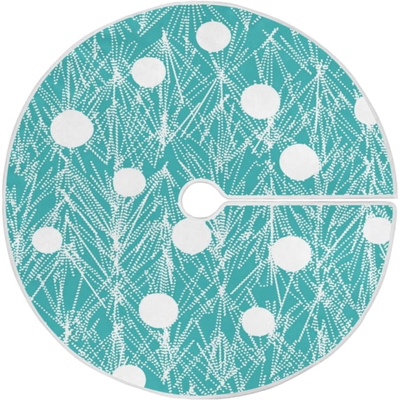 FMSHPON Light Blue Xmas Christmas Tree Skirt Stand Mat for Holiday Party Decoration Indoor Outdoor 48 inches