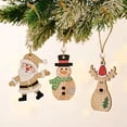 thumbnail image 3 of 3 uds. Colgante navideño decorativo de madera, conjunto de colgante, árbol de coche de Papá Noel de dibujos animados BRILLAR  Rojo Verde, 3 of 5