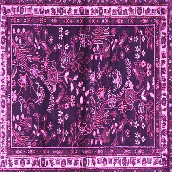 Ahgly Company Indoor Square Persian Purple Traditional Area Rugs, 6' Square