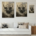 thumbnail image 4 of Designart "Africa African Buffalos " African Print on Natural Pine Wood, 4 of 5