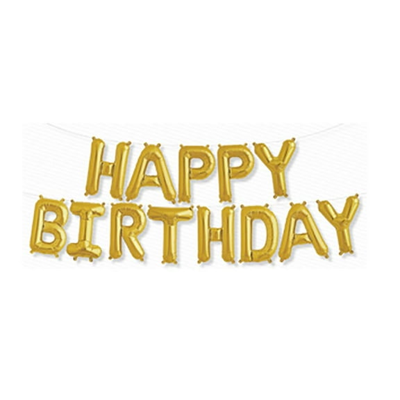 LOONBALLOON Birthday General Balloons, 16″ HAPPY BIRTHDAY KIT - GOLD (AIRFILL ONLY)