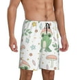 thumbnail image 2 of Gaeub Frog and Mushrooms Printed Men's Short Pajama Pants, Lightweight Lounge & Sleep Bottoms Keep You Cool - Small, 2 of 9