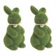 thumbnail image 1 of 2pcs Lifelike Bunny Figurine Creative Short Plush Simulation Moss Rabbit Ornaments for Easter Home Office Living Room Decoration (Green), 1 of 3
