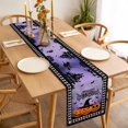 thumbnail image 3 of Happy Halloween Table Runner - 72 Inch Long, Kitchen Dining Table Runner Dresser Scarves, Spooky Pumpkins Horror Bat Purple Farmhouse Decor for Coffee Tables Wedding Party Banquet, 3 of 8