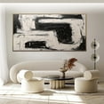 thumbnail image 3 of Black and white abstract painting Black and white art Gray minimalist canvas painting modern wall art white texture art white abstract art,(114*229cm)45*90 Inches,Unstretched,Frameless, 3 of 4