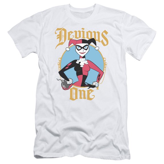 Batman Devious One S/S Adult 30/1 T-Shirt-White