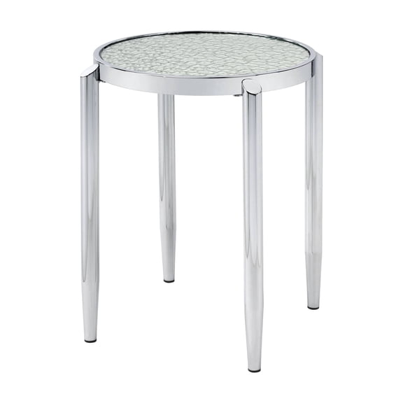 ACME Abbe End Table in Glass and Chrome