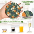 thumbnail image 2 of Yayeee 6 PCS Drink Coasters with Holder Set Woven Absorbent Round Tabletop Hot Pad, Orange Fruit, 2 of 7