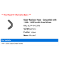 thumbnail image 2 of Upper Radiator Hose - Compatible with 1999 - 2005 Suzuki Grand Vitara 2000 2001 2002 2003 2004, 2 of 2