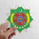 thumbnail image 1 of Turkmenistan Asia emblema nacional Calcomanías solares de vinilo, 1 of 3