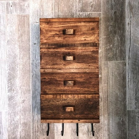Reclaimed Heart Pine - Millwood Pines Stefanski 4 Door Reclaimed Wood Wall Mounted Coat Rack