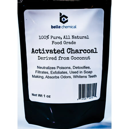 Organic Coconut Activated Charcoal Powder - Food Grade, Kosher - Teeth Whitening, Facial Scrub, Soap Making (1 (Best Activated Charcoal For Teeth)